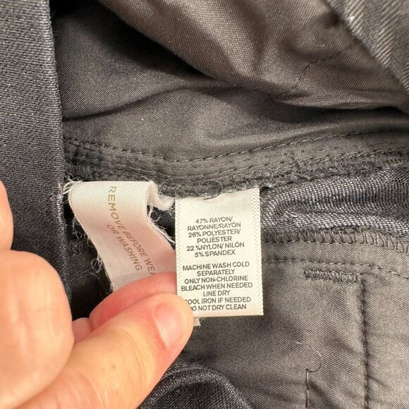 Loft Marisa Black Jacquard Ankle Pants Womens Size 6 Embroidered floral Office - Picture 6 of 12